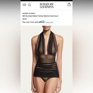 NWOT! Skin color Norma Kamali Nude Mesh Halter Swimsuit!